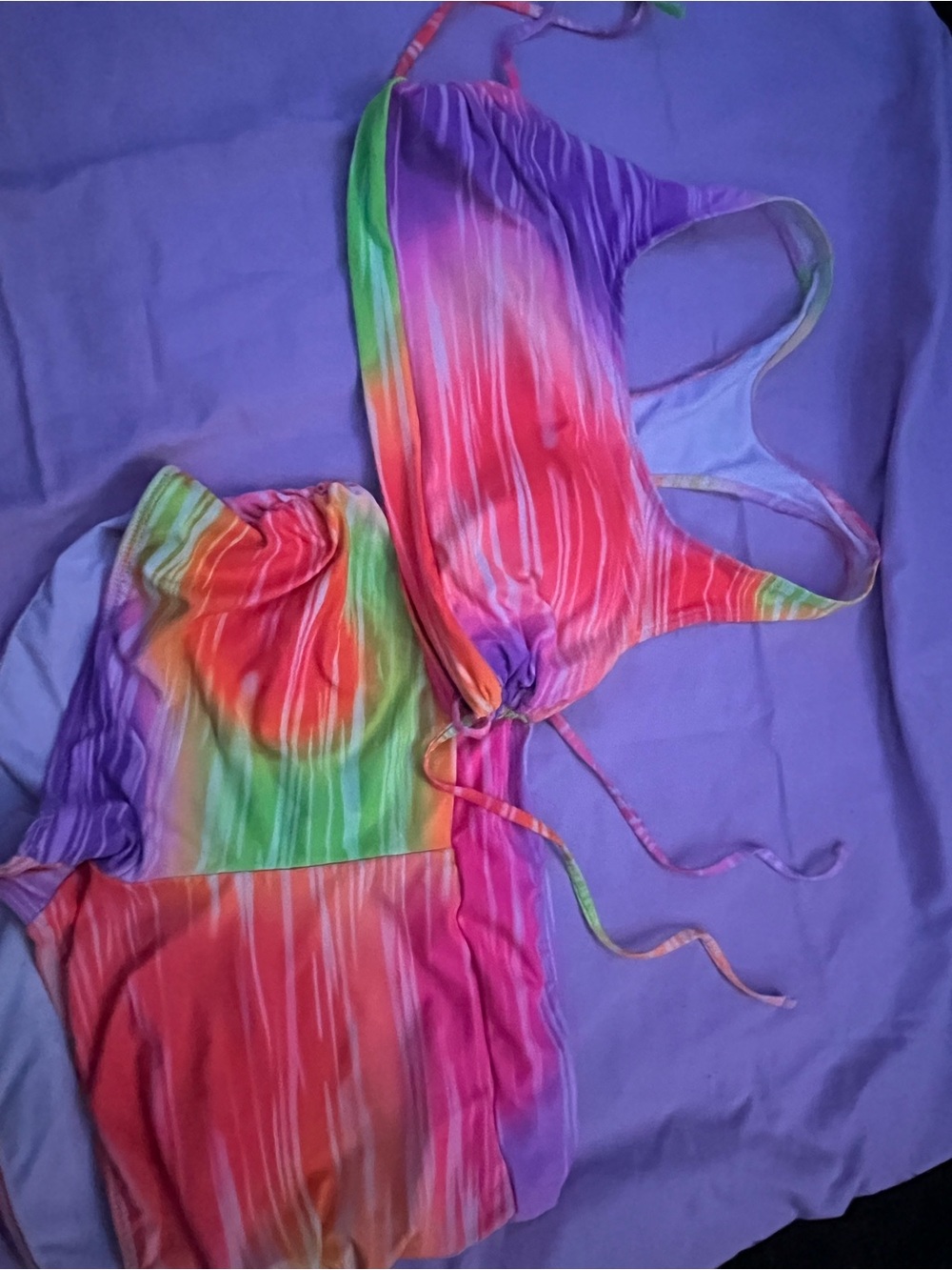 Women’s Rainbow Tie-Dye One-Piece Swimdress